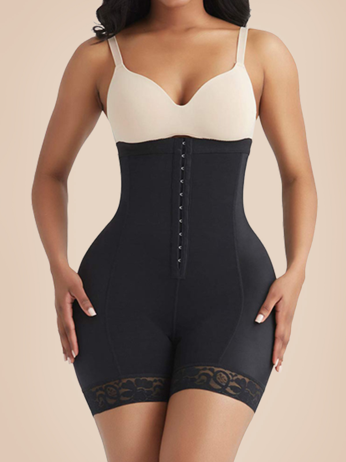 Strapless Padded Butt Lifter For Women High Waist Slimming Shapewear Eye N Hook Tummy Control Shaping Shorts Underwear