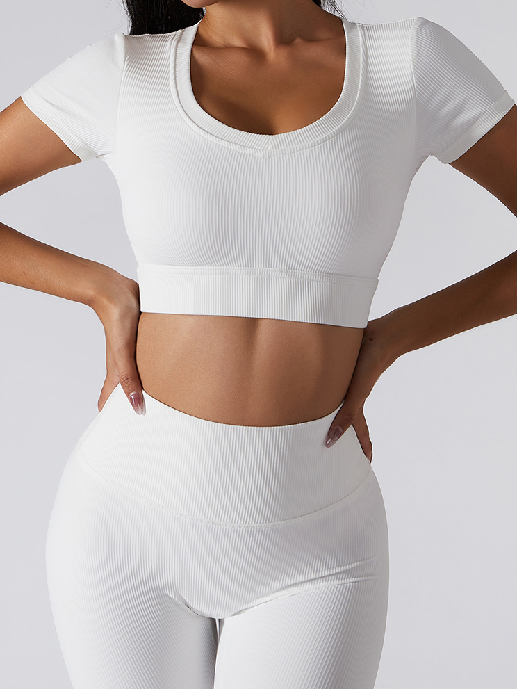 Skinny Short Sleeve Show Navel Sports Yoga Top
