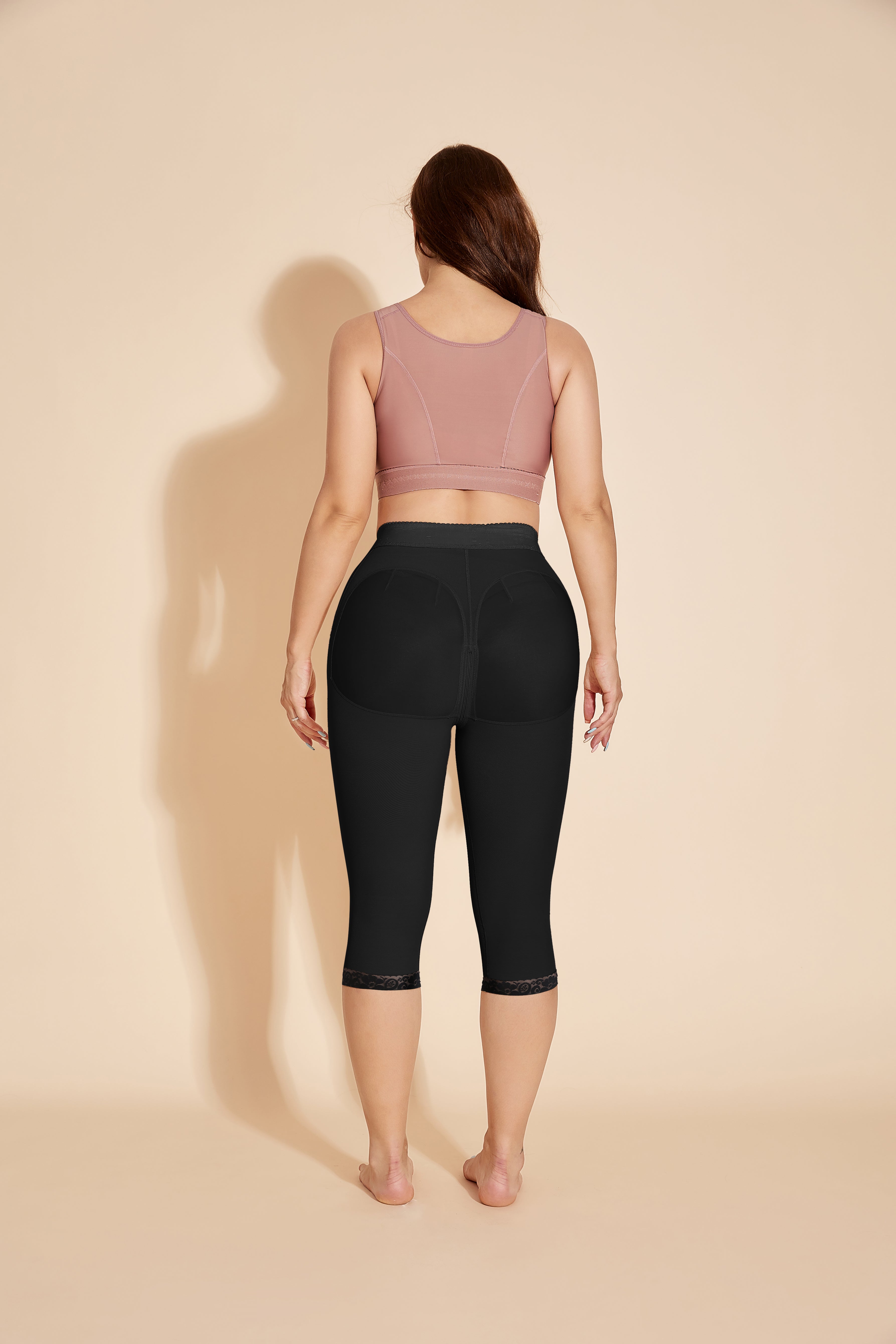 High Waisted Tummy Tuck Shapewear Shorts Fajas Colombianas Butt Lifter - Black