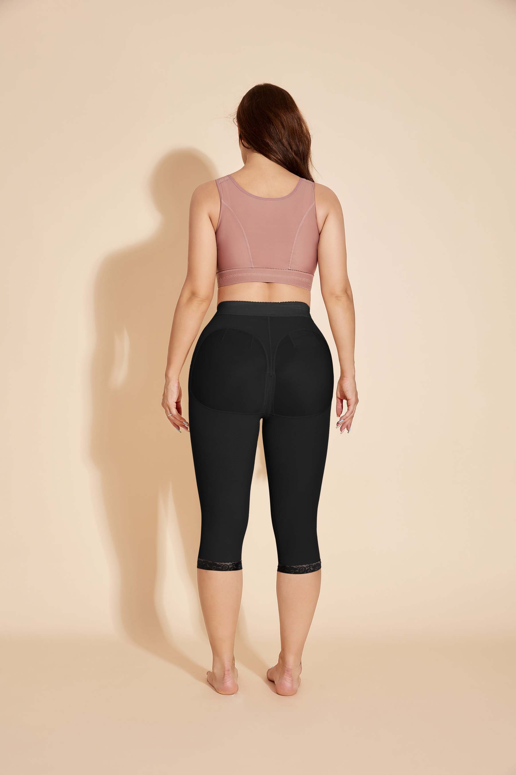 High Waisted Tummy Tuck Shapewear Shorts Fajas Colombianas Butt Lifter - Black