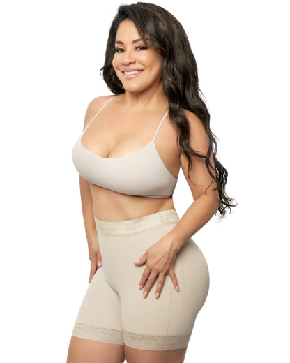 Women Flatten Abdomen High Waist Fajas Lace Elastic Mesh Fabric