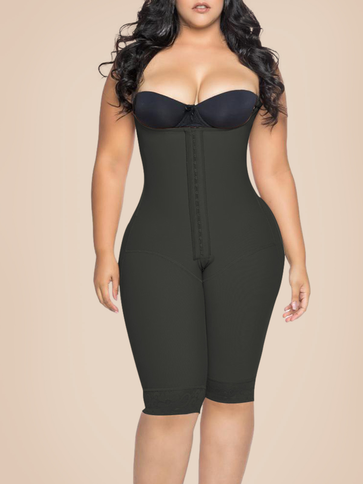 Knee Length Underbust Body Shaper Fajas For Women Postpartum Girdle Body Shaper