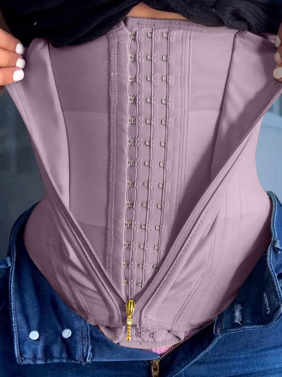 Women Waist Trainer with Zipper & Hooks Ref10060