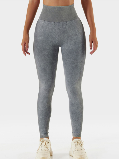 Acid Wash High Waist Sports Leggings