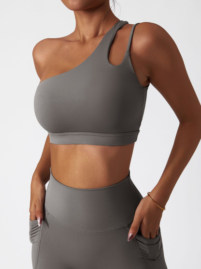 One Shoulder Asymmetrical Sports Bra
