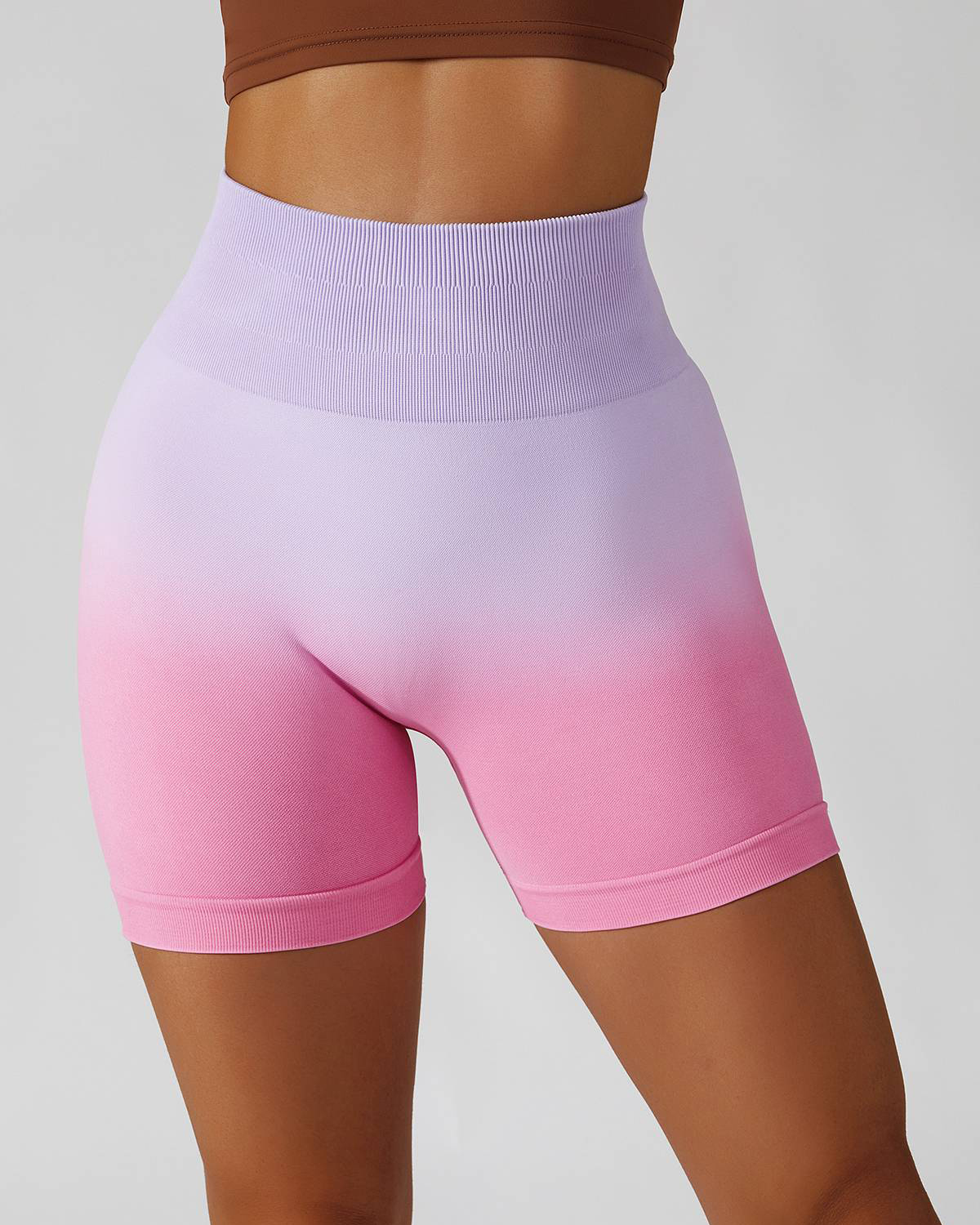 Ombre High-Rise Seamless Scrunch Butt Shorts