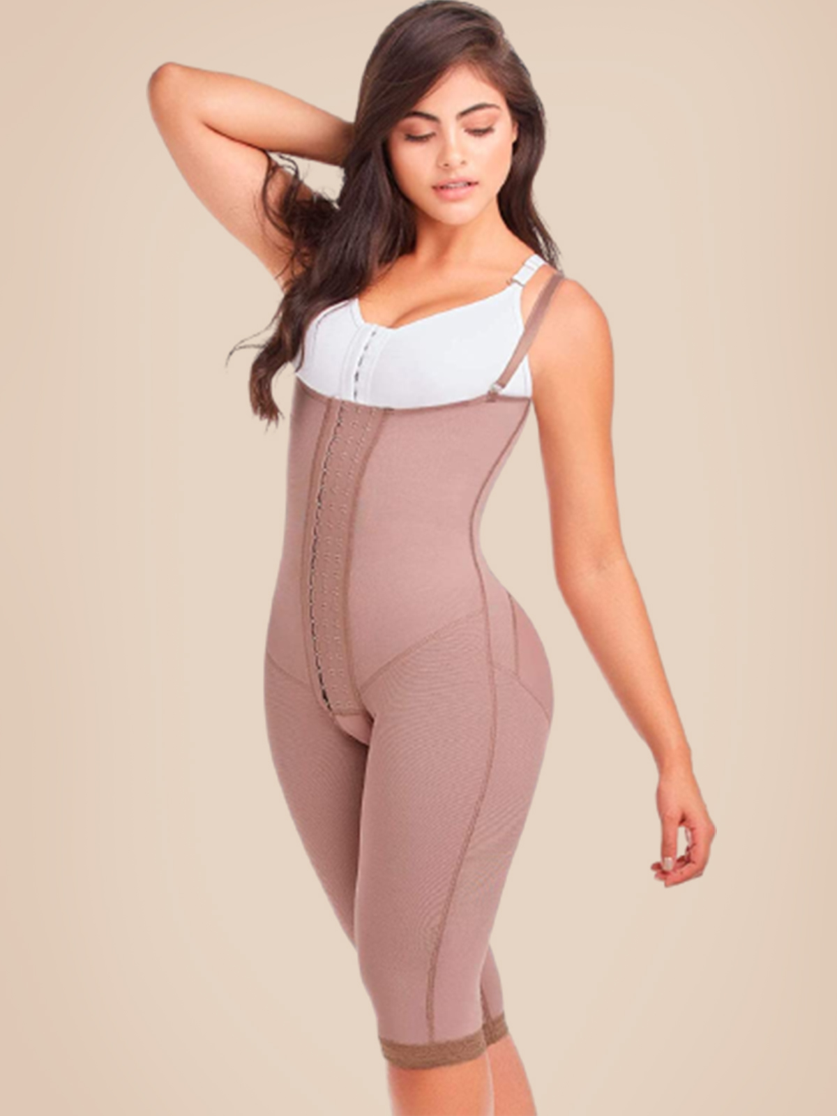 Open Bust Full Body Fajas Shapewear with Front Hooks
