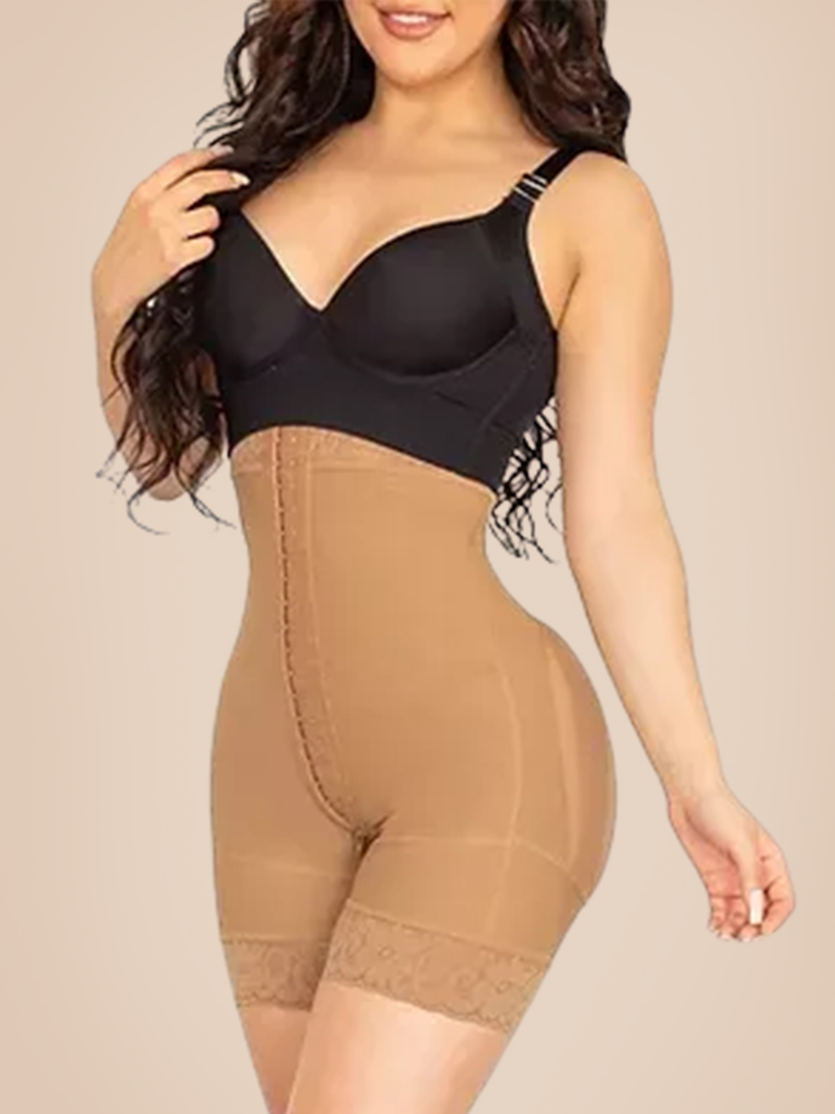 Pamir-1 Shapewear with Zipper Crotch for Women Tummy Control Faja Butt  Lifter Body Shaper Pretty Detachable Straps Side Zip Faja Body Shaper, Skin  / Nude, Medium : : Fashion