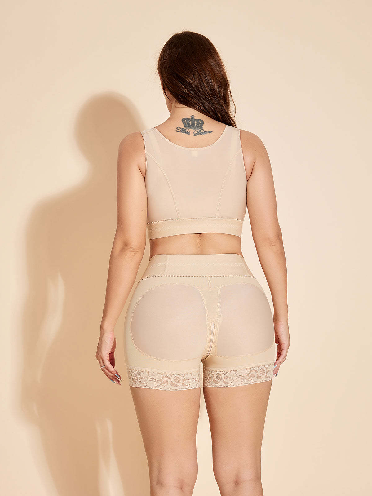 Booty Lifting Shaper Shorts Underwear High Waisted Tummy Tuck Control Panty - Tan