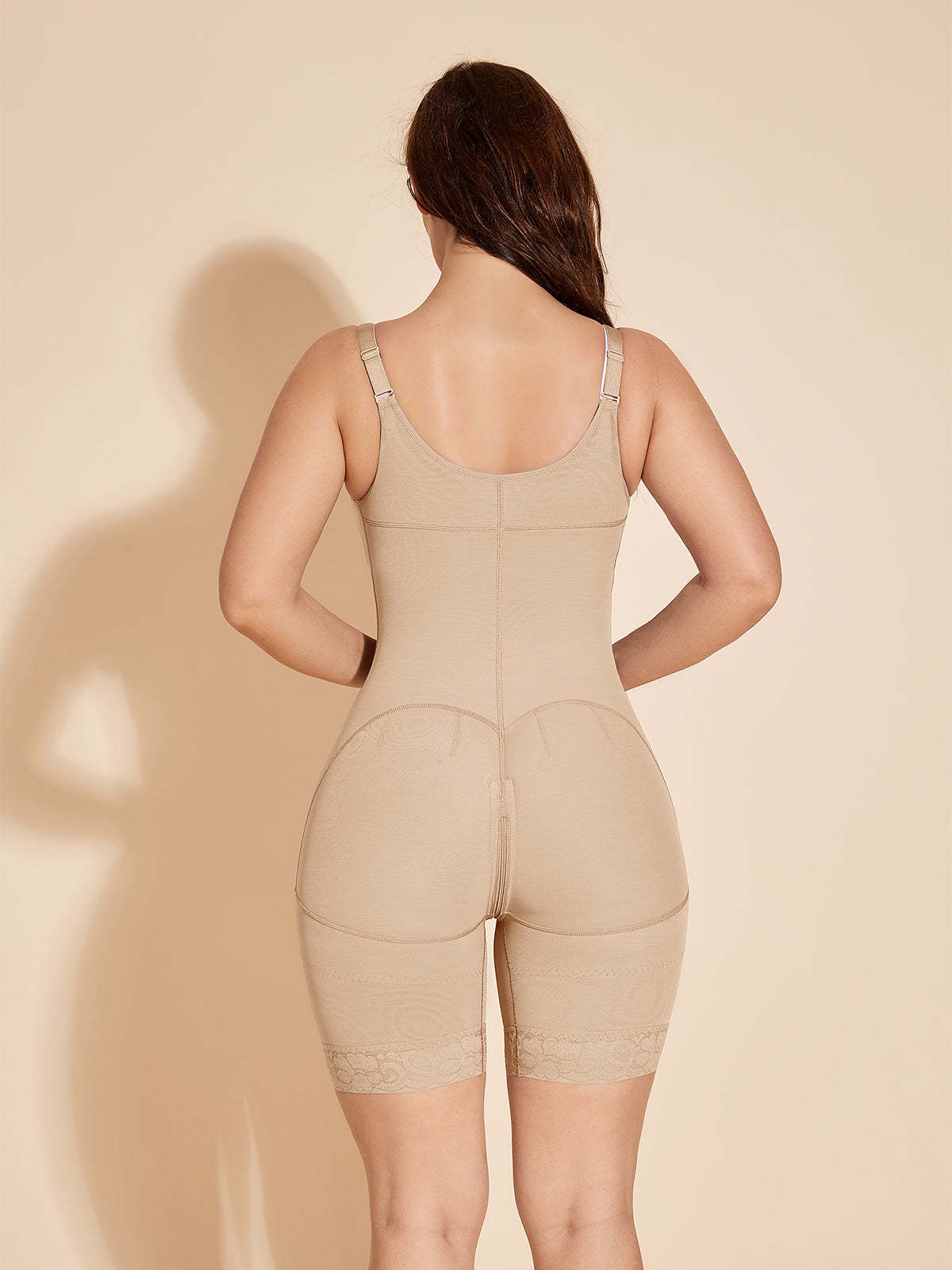 Tummy Control Shapewear Post-operative Shaping Faja with Hook-Eyes - Tan