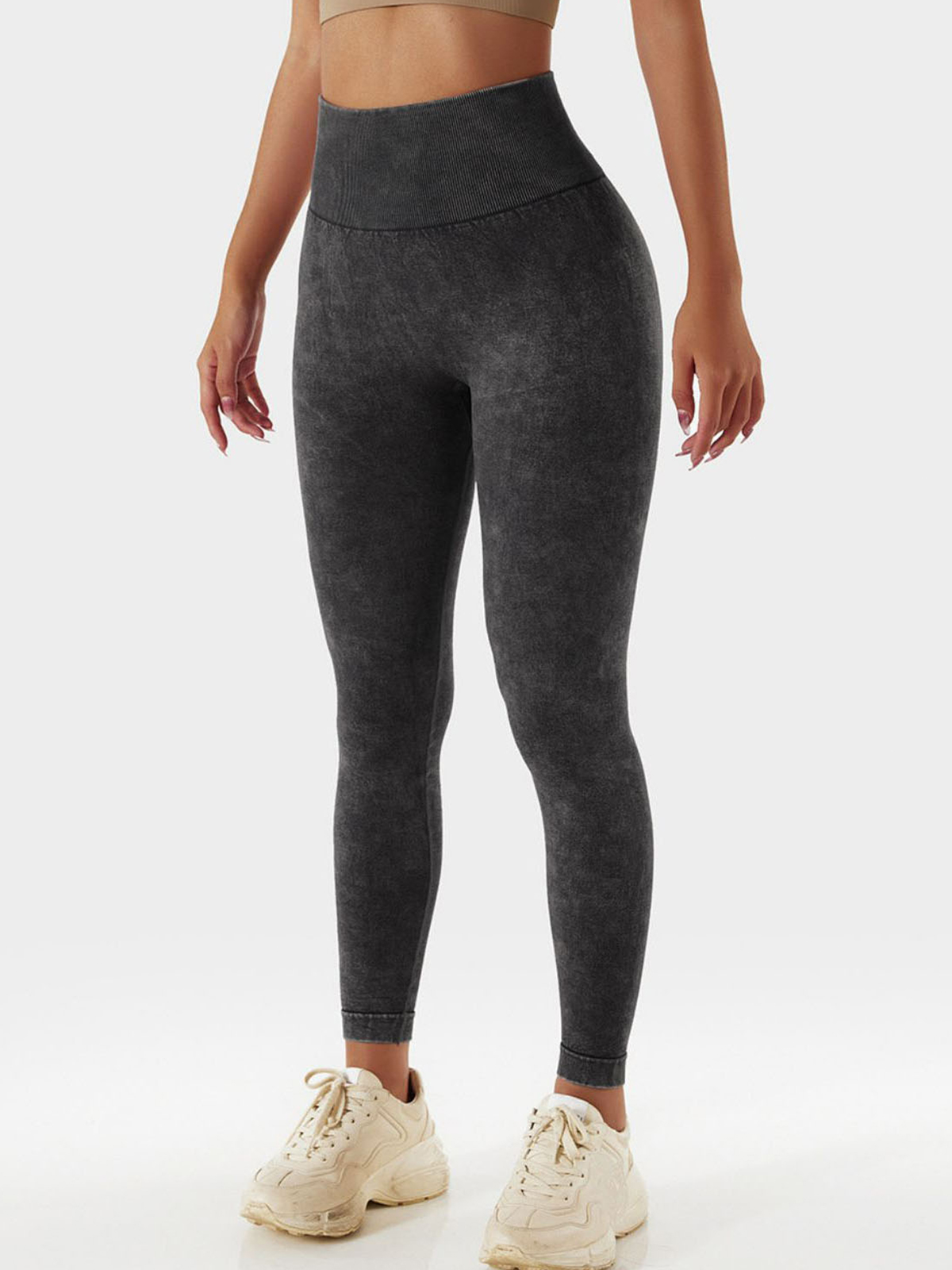 Acid Wash High Waist Sports Leggings