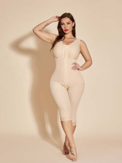 Fajas Colombianas Full Body Shaper Shapewear Thigh Slimmer Compression Garment - Tan