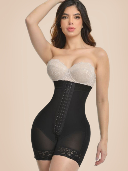 High Waisted Push Up Short With 3 Rows Of Snaps Tummy Control Panties