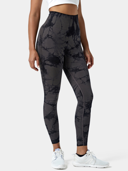 Seamless Flow High Waisted Tie Dye 7/8 Leggings