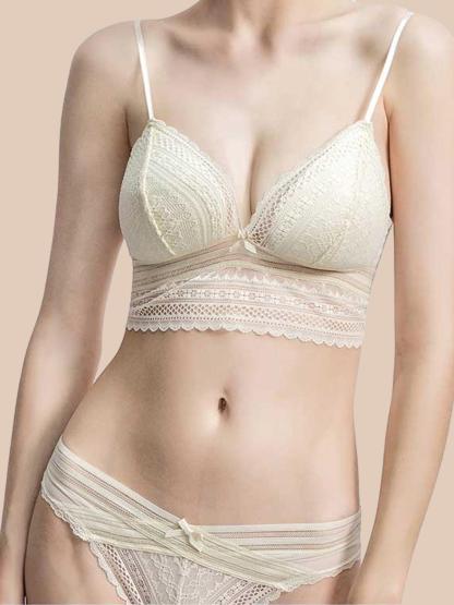 French Lace Lingerie U-Shaped Backless Wireless Bra