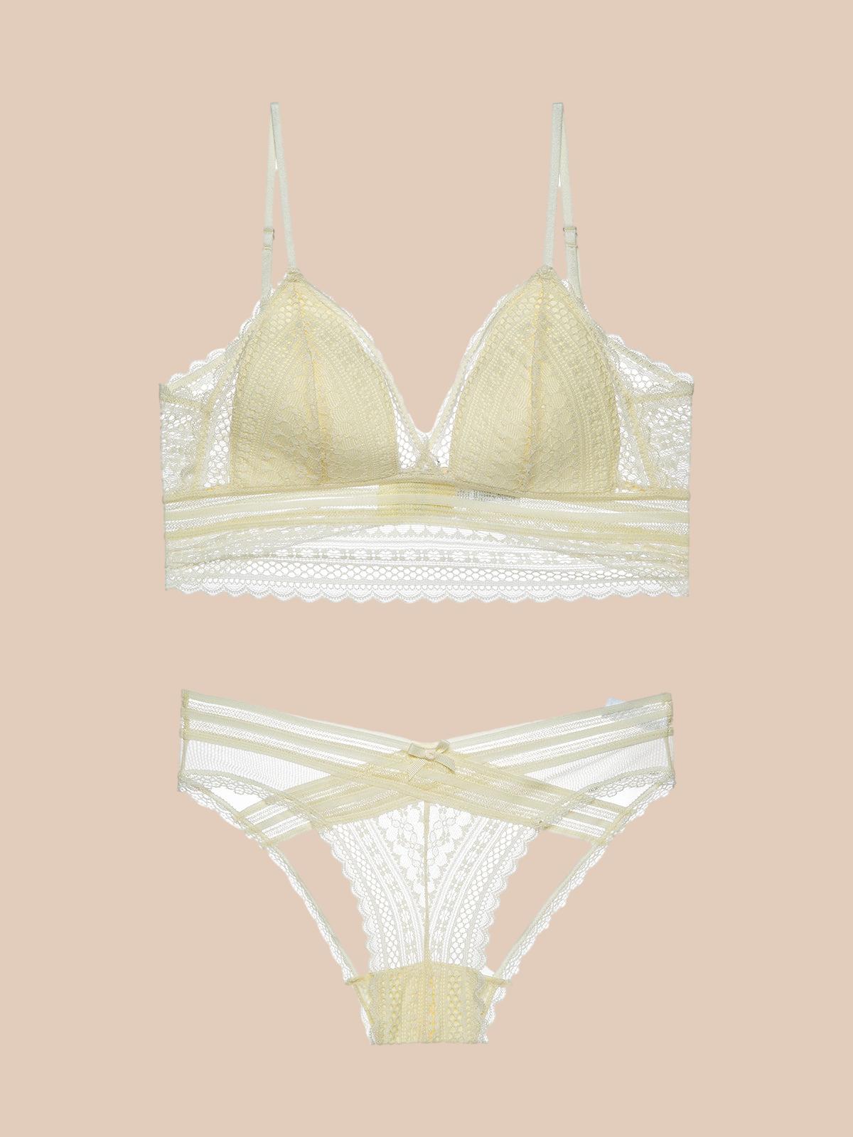 French Lace Lingerie U-Shaped Backless Wireless Bra