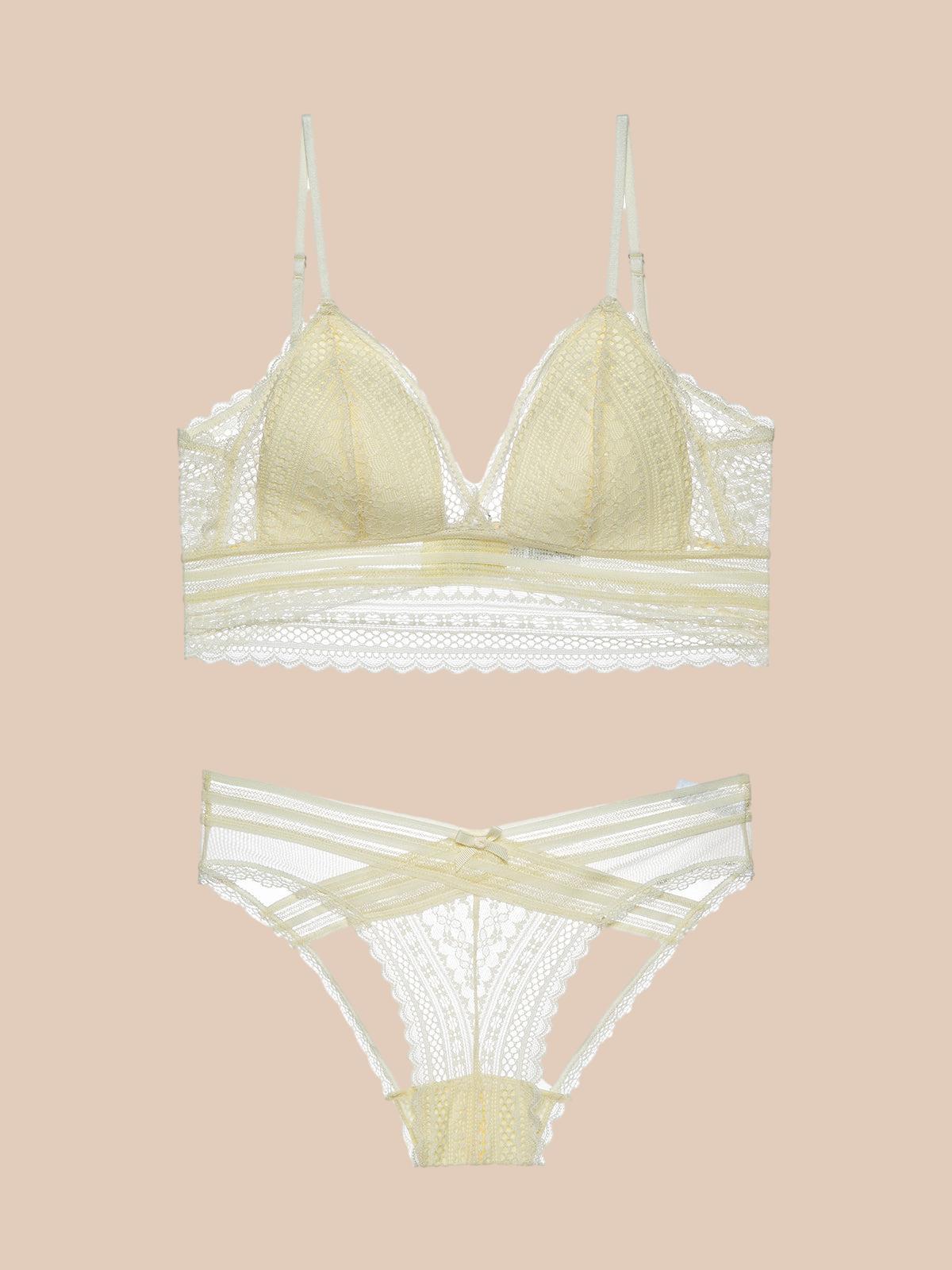 French Lace Lingerie U-Shaped Backless Wireless Bra