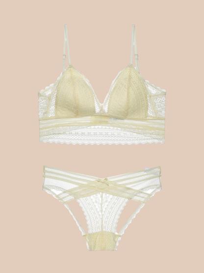 French Lace Lingerie U-Shaped Backless Wireless Bra