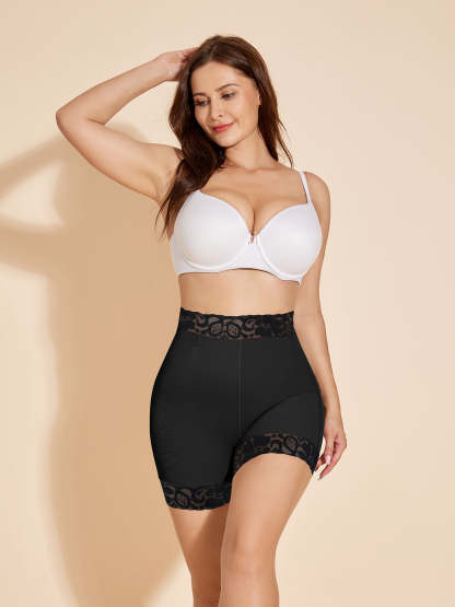 ChicCurve High Waist Butt Lifter Women Booty Lifting Shorts - Black