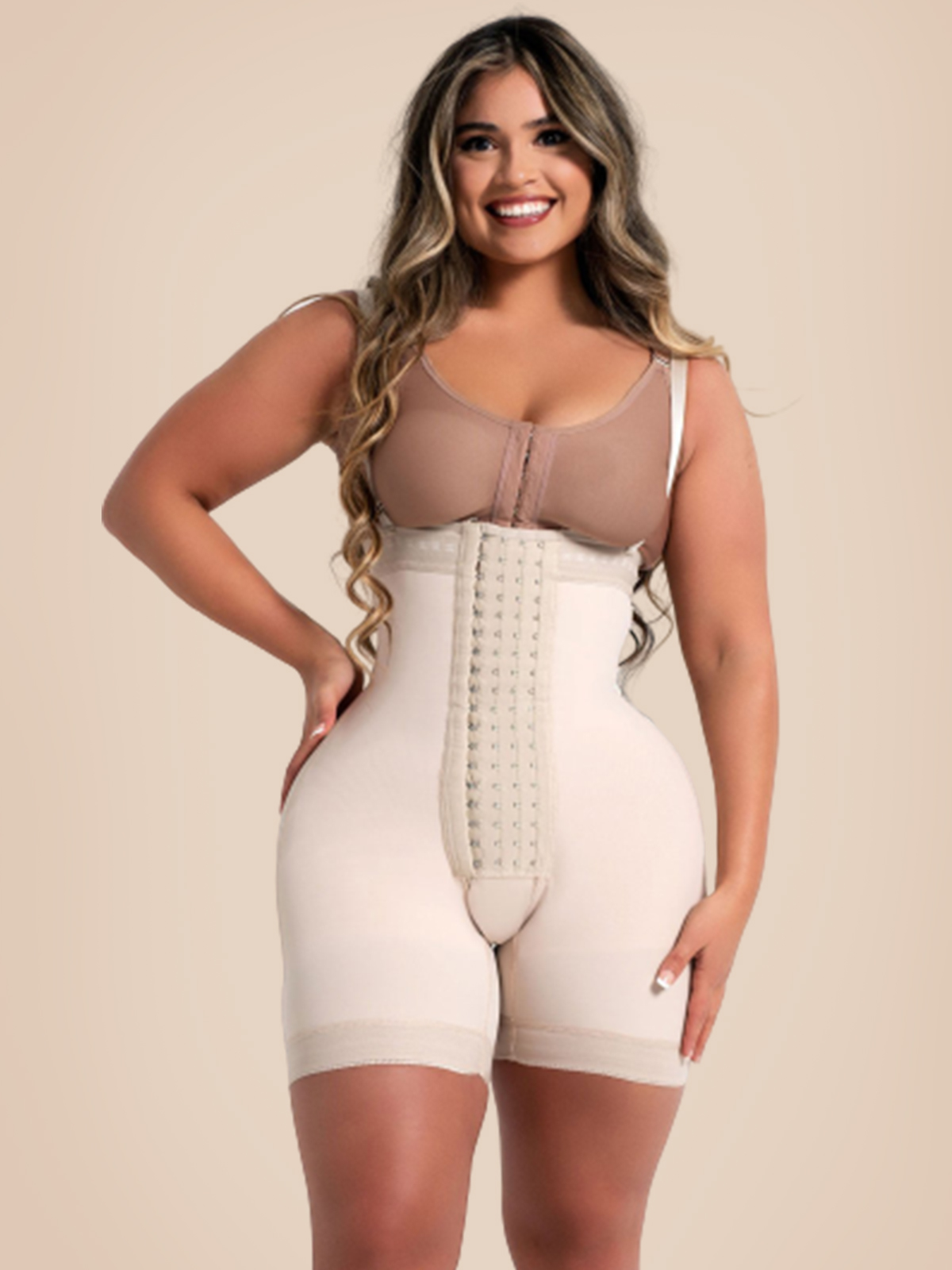 High Double Compression Garment Abdomen Control Hook And Eye Closure Tummy Control Adjustable Bodysu