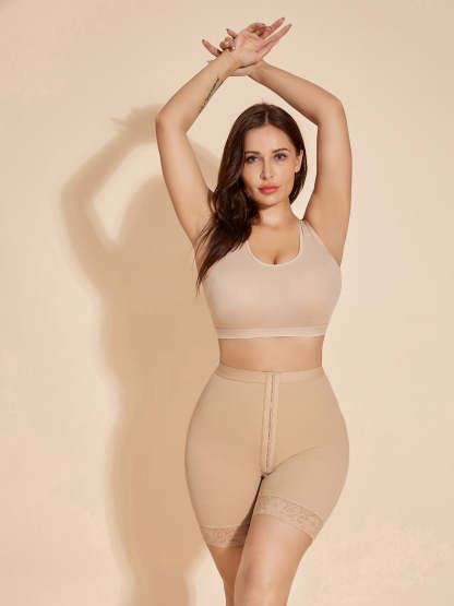 Booty Lift Shaper Hook-Eye Style High Waisted Tummy Control Panty - Tan