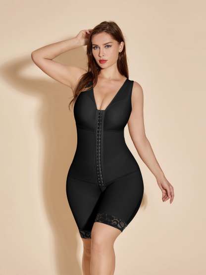 Post-op Shapewear Postpartum Full Body Shaper with Bra - Black
