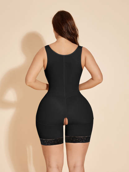 Full-Covered Women Shapewear Chest-Packed Body Shaper - Black