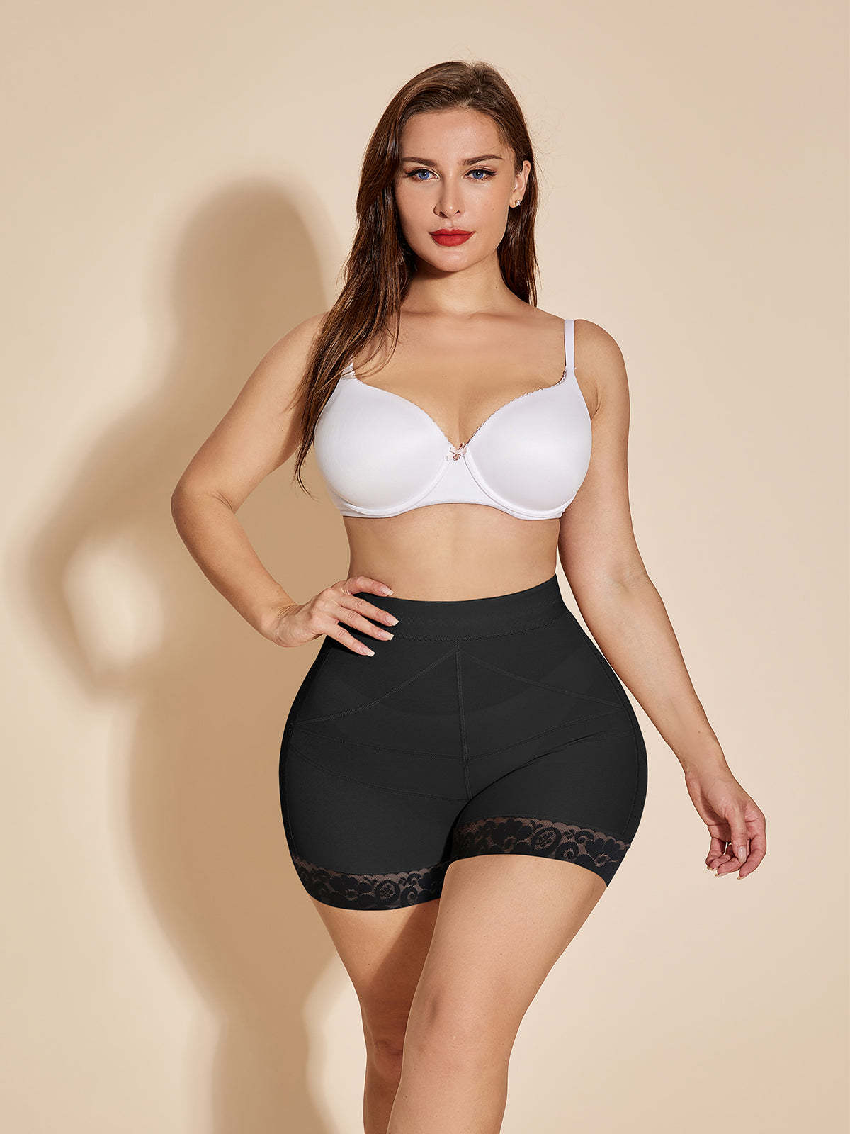 Seamless Butt Lifter Women Slimming Booty Lifting Shorts - Black