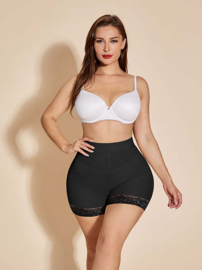 Seamless Butt Lifter Women Slimming Booty Lifting Shorts - Black