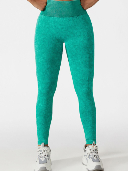 Acid Wash High Waist Sports Leggings