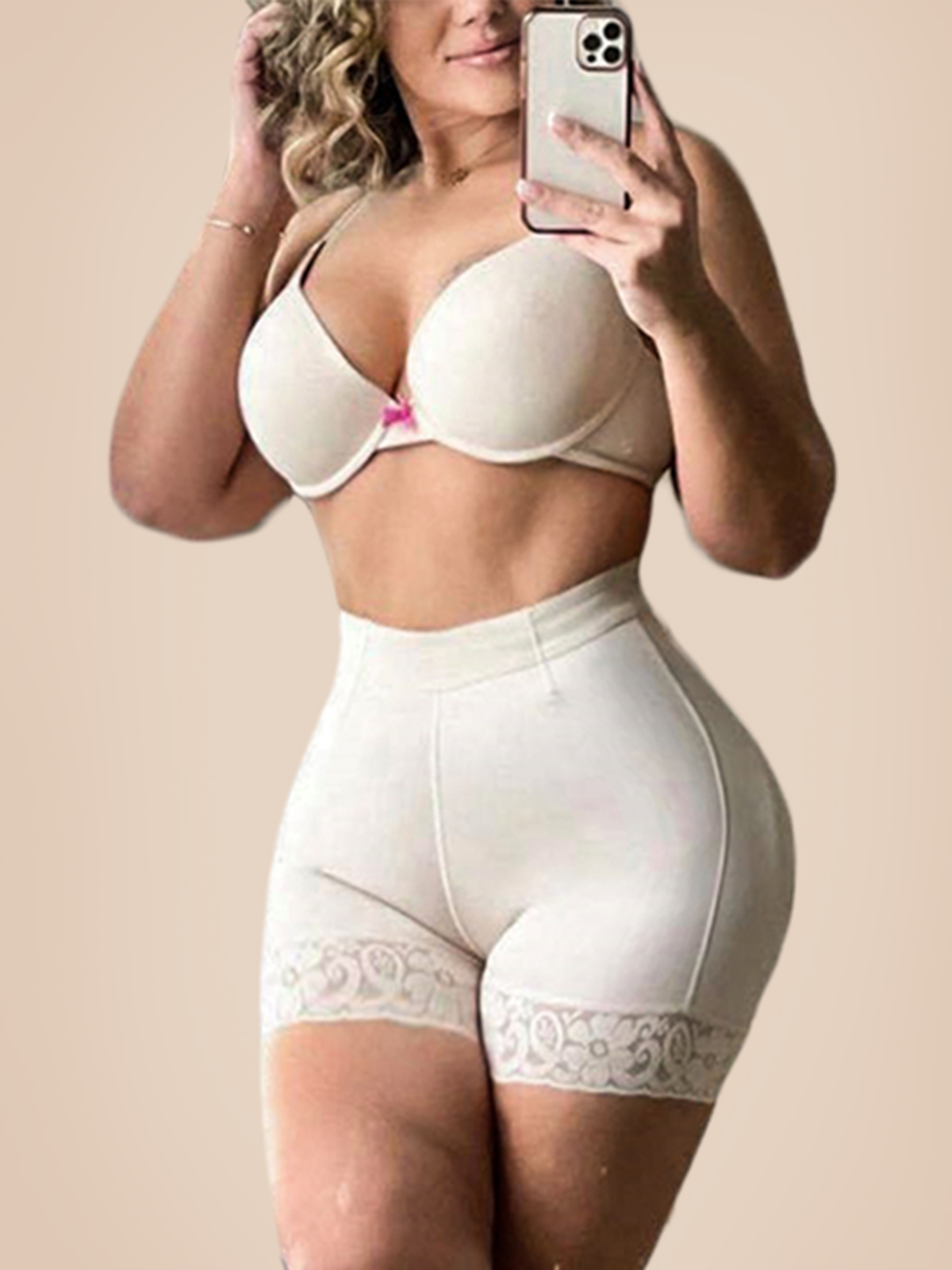 Postpartum Recovery Elastic Mesh Fabric With High Waist Charming Curves Short Butt Lift Girdle 