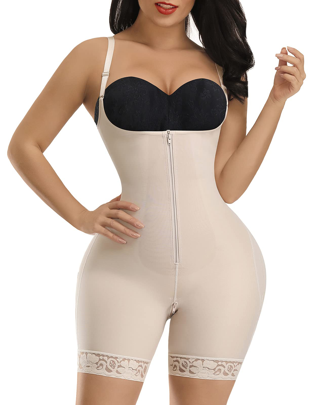 Shapewear for Women Tummy Control Fajas Colombianas Body Shaper for Women Zipper Open Bust Bodysuit Waist Trainer-ChicCurve