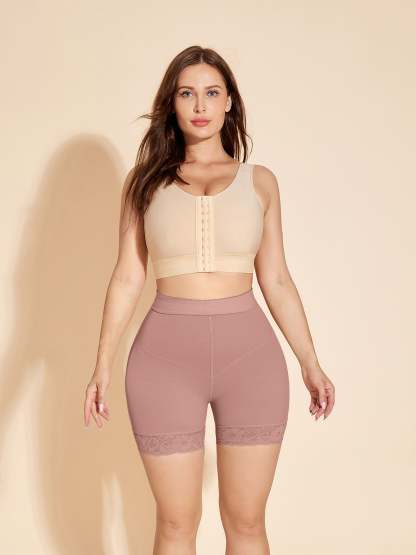 ChicCurve Tummy Control Shapewear Butt Lifter Seamless Shorts - RosyBrown