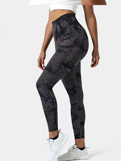Seamless Flow High Waisted Tie Dye 7/8 Leggings