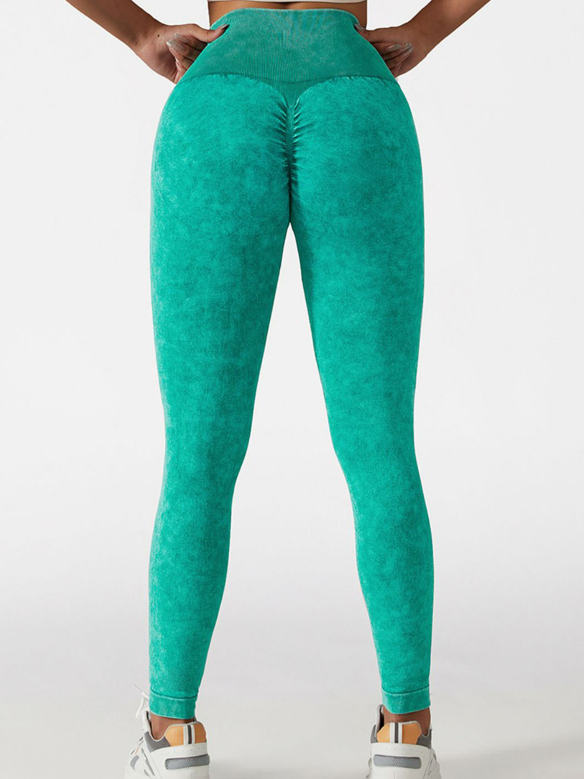 Acid Wash High Waist Sports Leggings