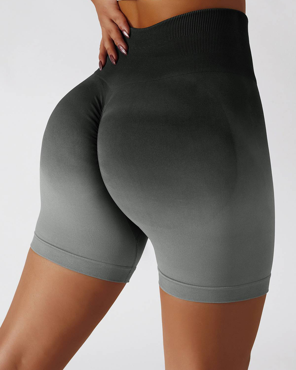 Ombre High-Rise Seamless Scrunch Butt Shorts