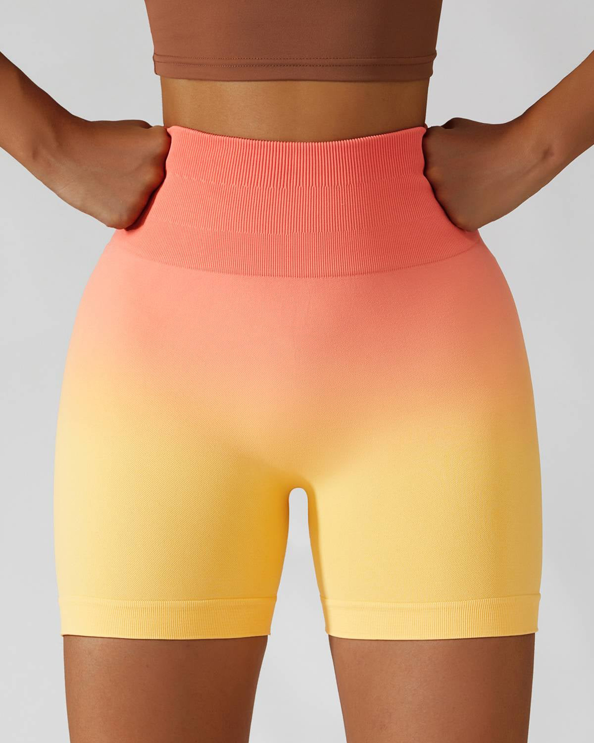 Ombre High-Rise Seamless Scrunch Butt Shorts