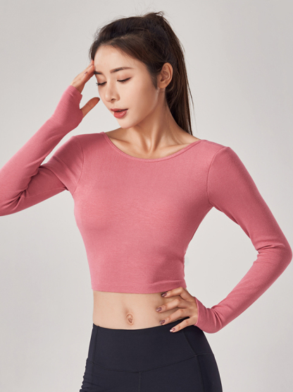 yoga sports top with sleeves