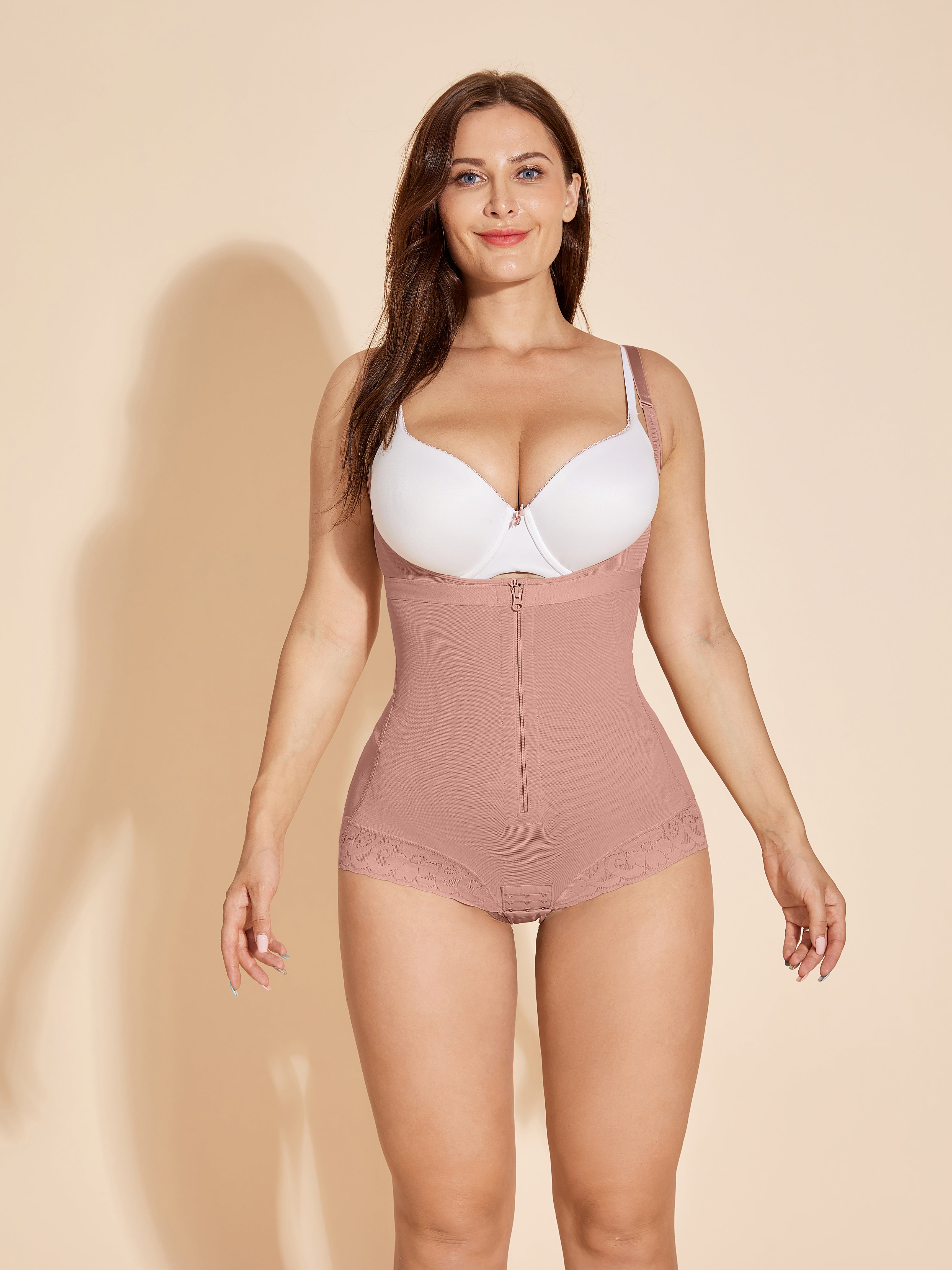 ChicCurve Body Shaper Tummy Control Butt Lifting Shapewear - Rosy Brown