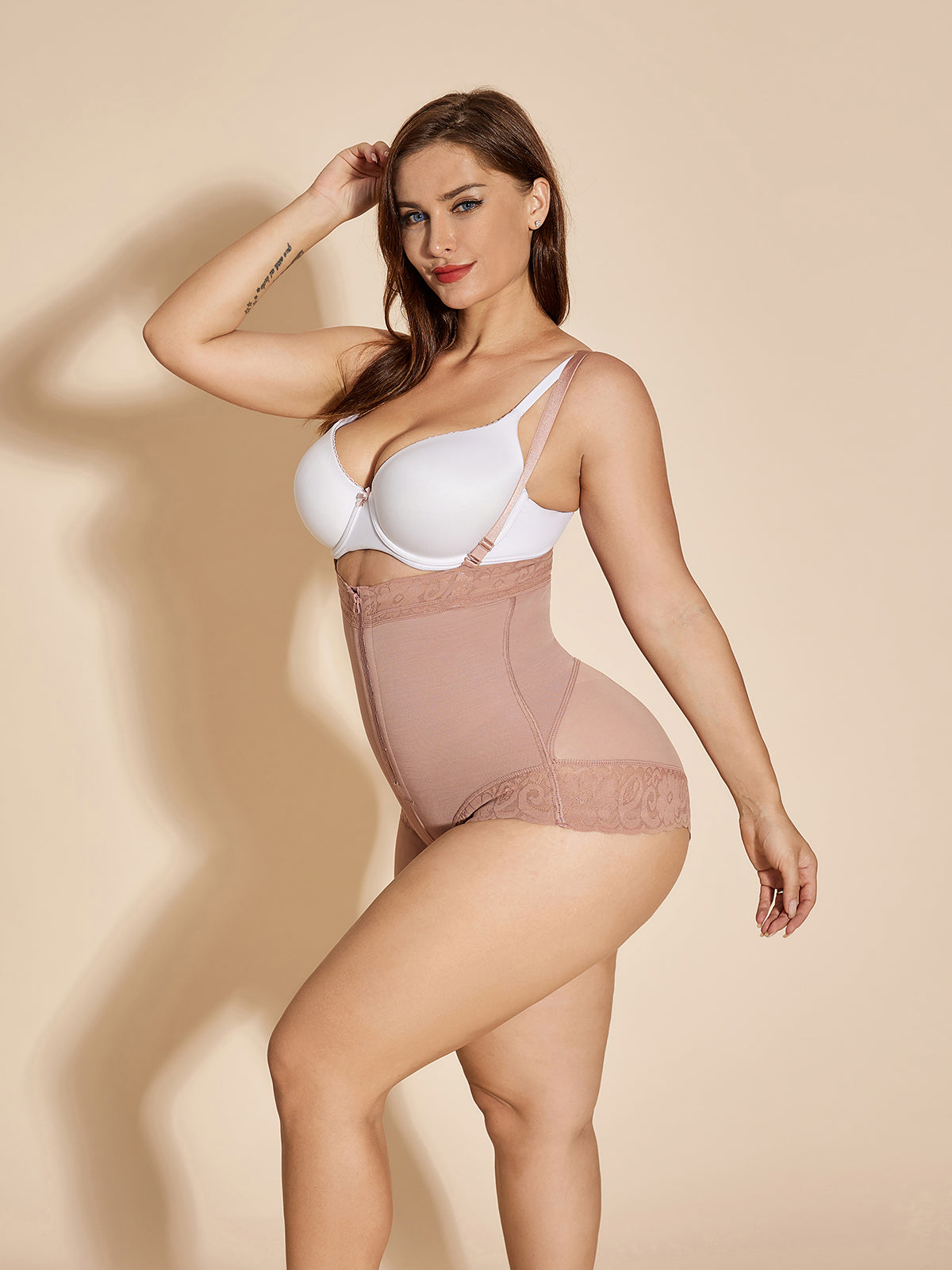 Low Back Women Slimmer Bodysuit Tummy Control Shapewear