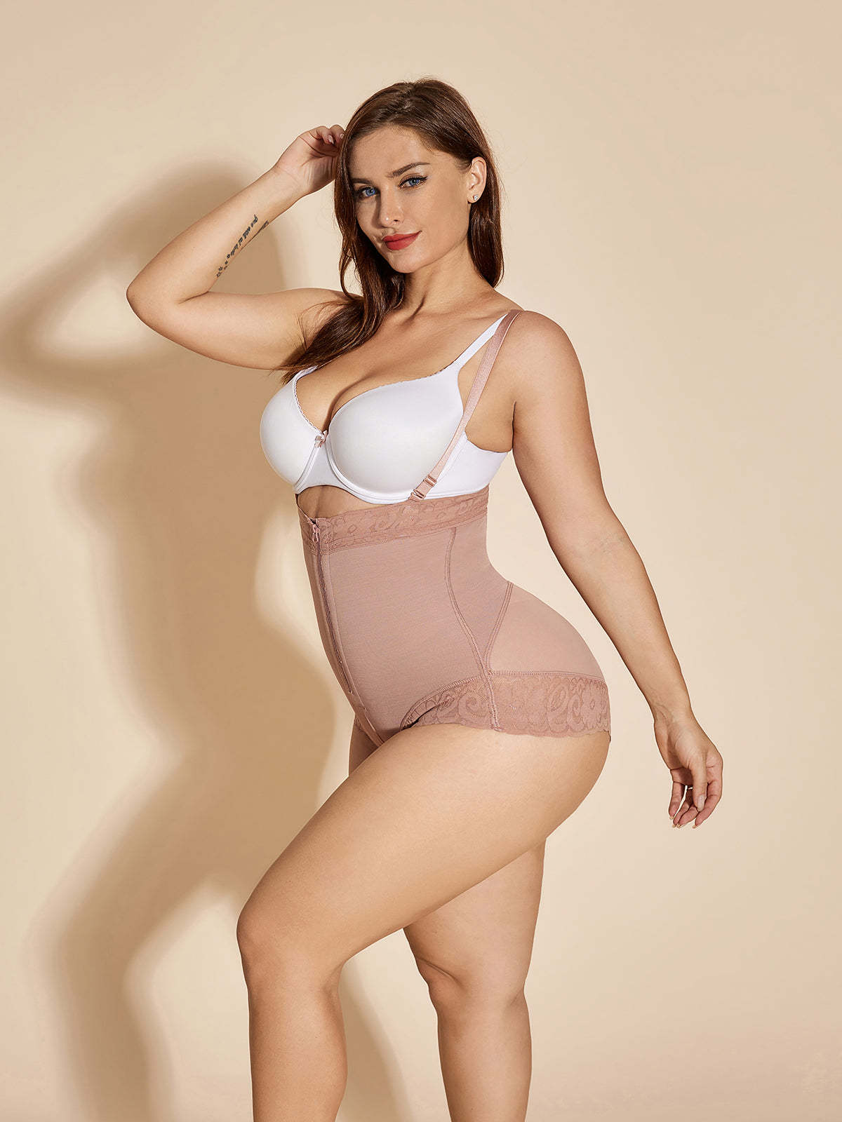 Low Back Women Slimmer Bodysuit Tummy Control Shapewear