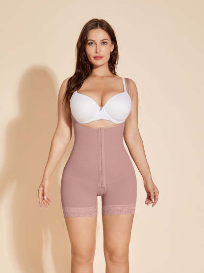 Tummy Control Body Shaper Women Open Crotch Butt Lifting Shapewear - RosyBrown