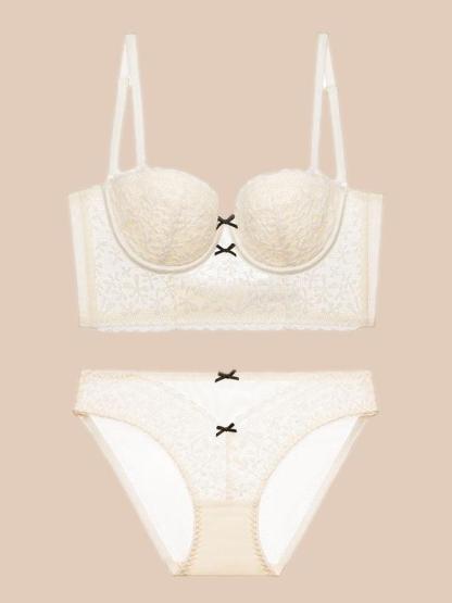 Thin French Lace Push Up Bra Set