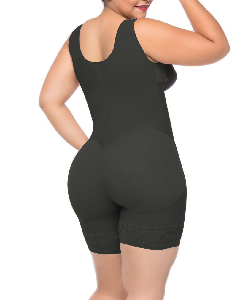 Compression Bodysuit Zipper Closure With Wide Adjustable Shoulder Straps Postpartum Tumt Control Shapewear For Women