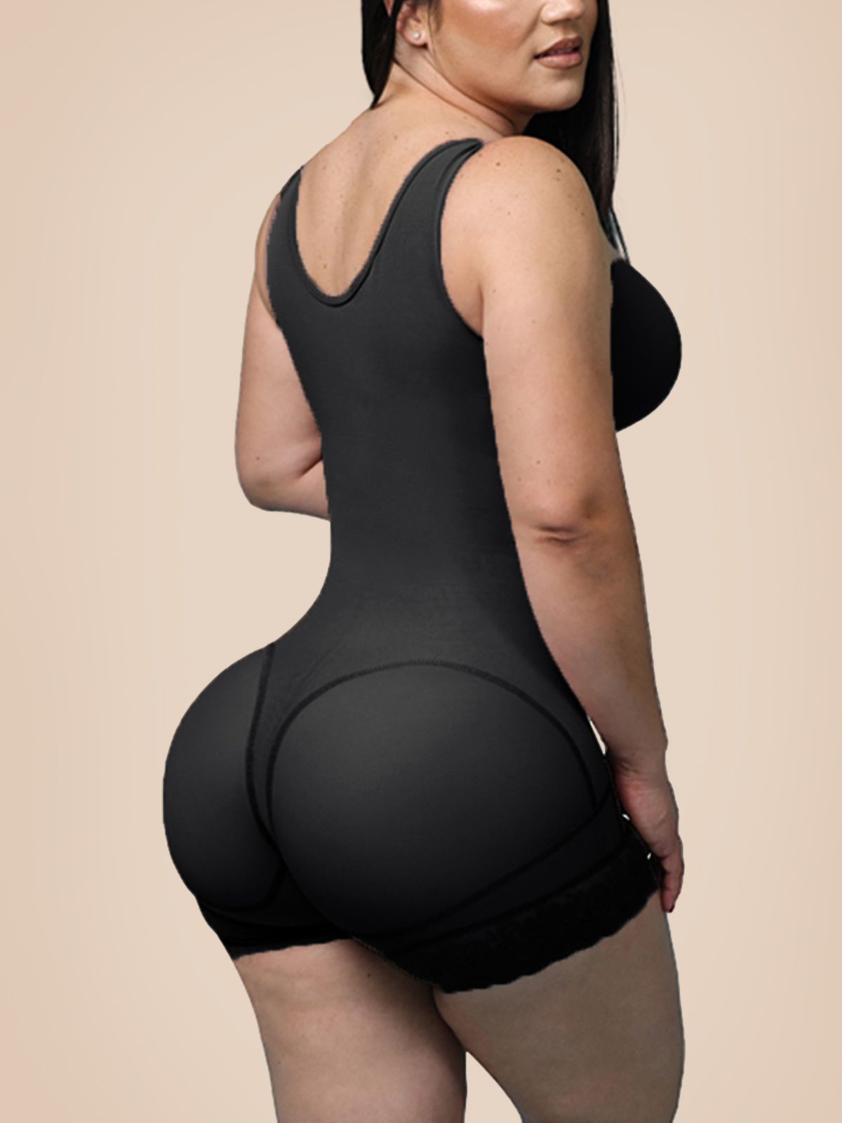 High Compression Girdle With Sleeveless Bra Slimming Bodysuit With Zipper