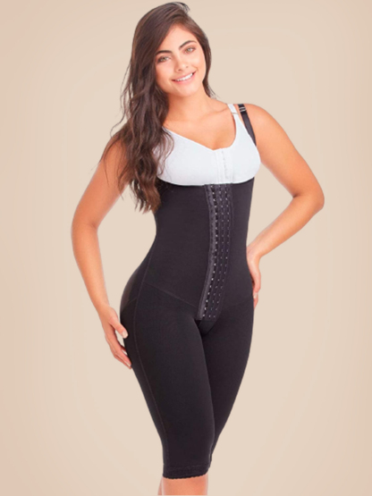 Open Bust Full Body Fajas Shapewear with Front Hooks
