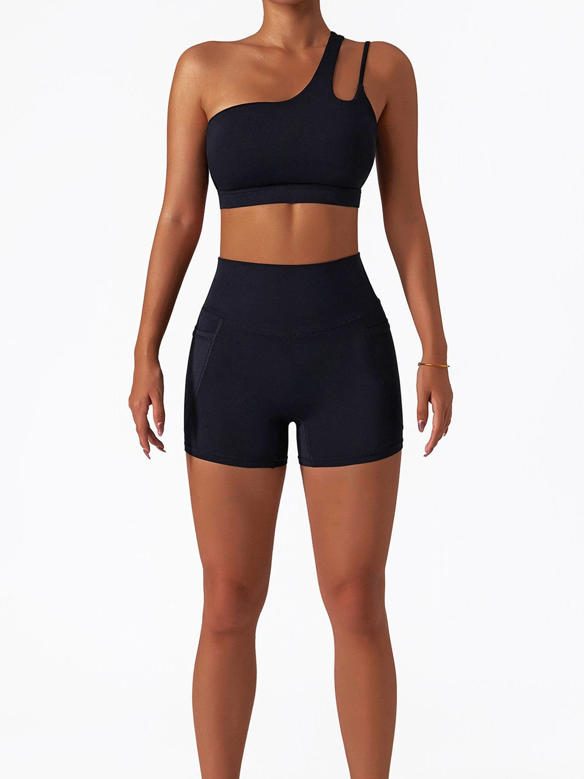 One Shoulder Asymmetrical Sports Bra