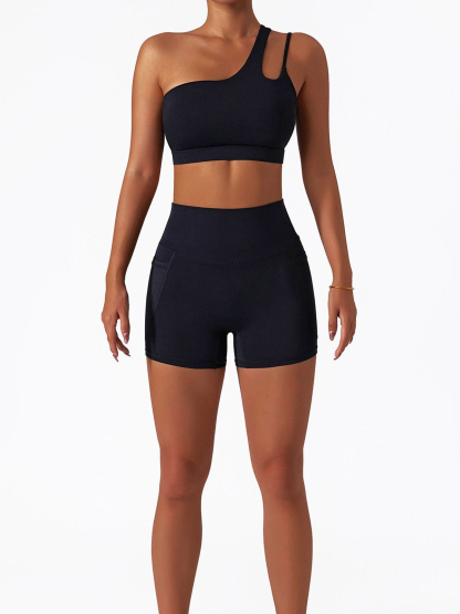 One Shoulder Asymmetrical Sports Bra