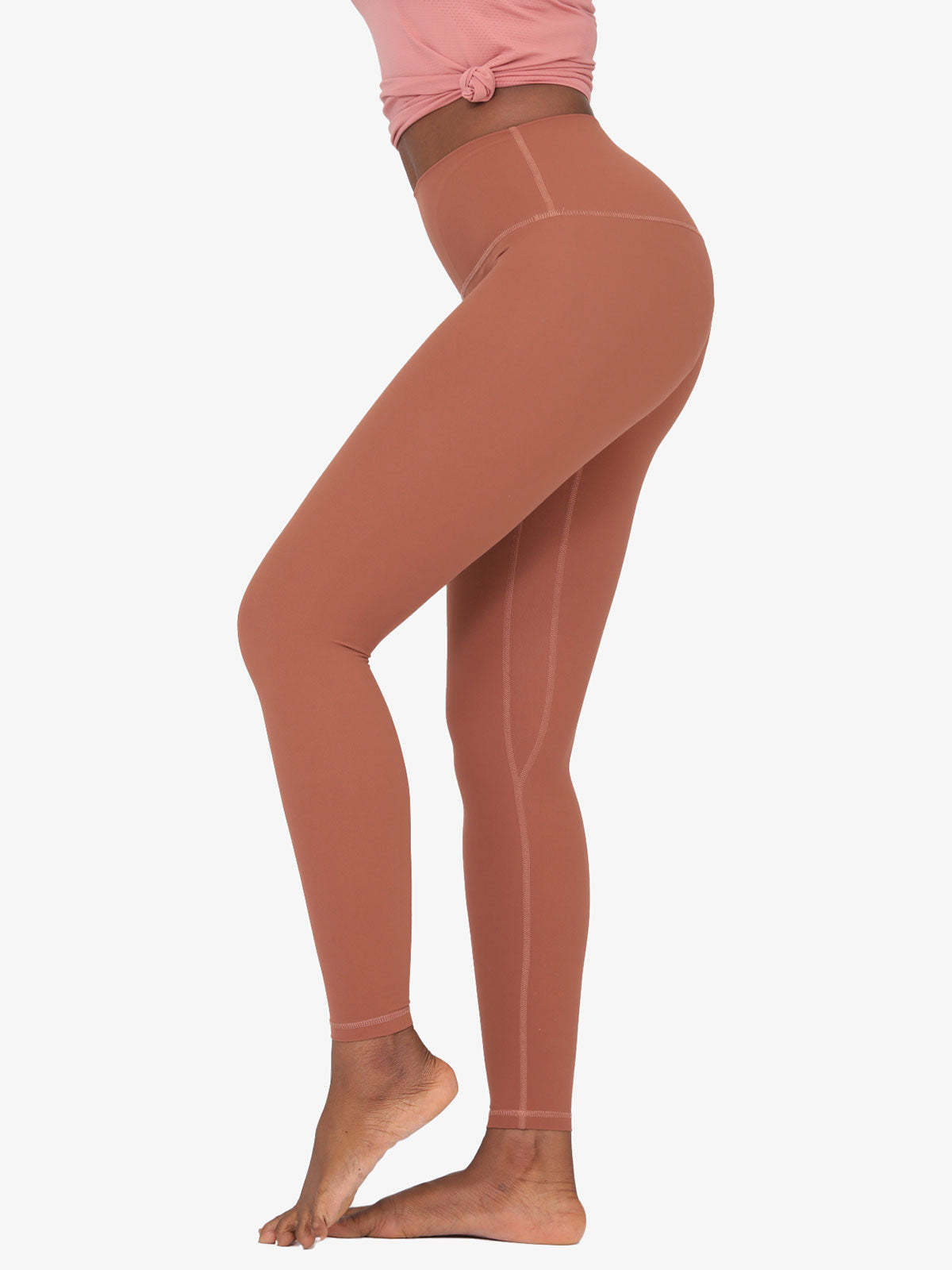 High Waist Nude Yoga Clothes Nine Points Sports Fitness Leggings