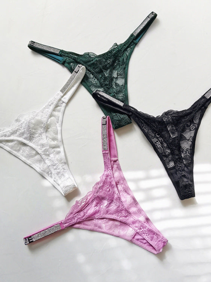Female Lace Dazling Diamond Thong